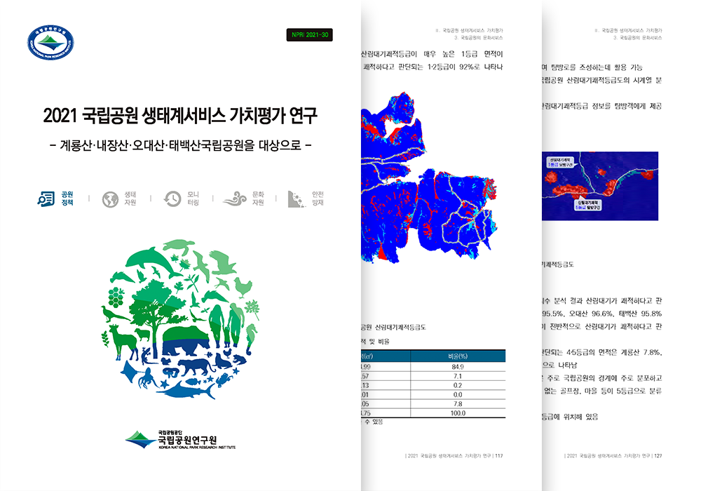 국립공원 생태계 서비스 가치 평가